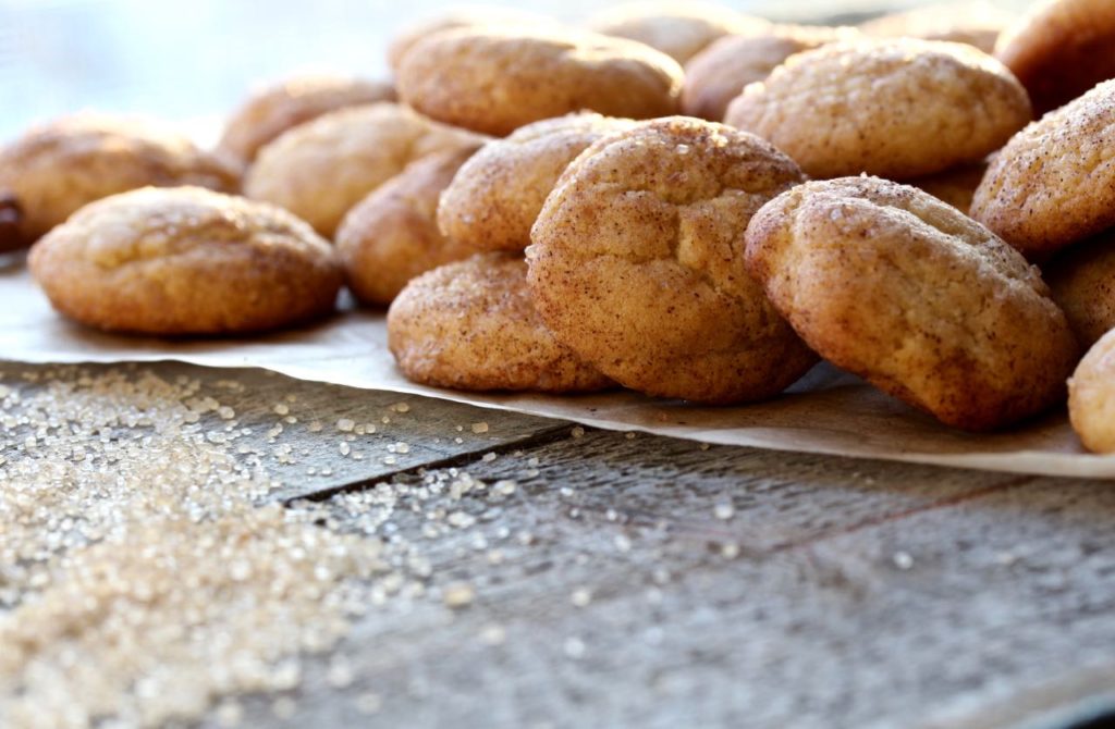 Two Bite Snickerdoodles! - Just the right size and made with whole grain flour and less sugar than regular snickerdoodles. Recipe from @cookinRD - www.sarahaasrdn.com