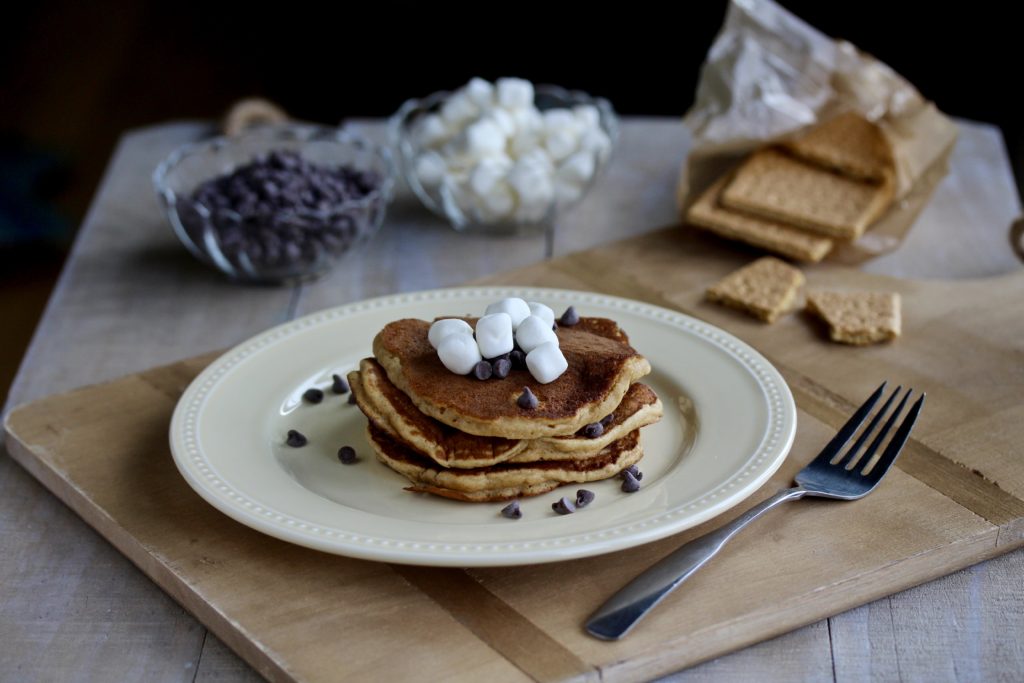 Sometimes you want breakfast to taste like a treat. But you have to go crazy. Try these Graham Cracker Pancakes for a fun twist on breakfast! @cookinRD | sarahaasrdn.com