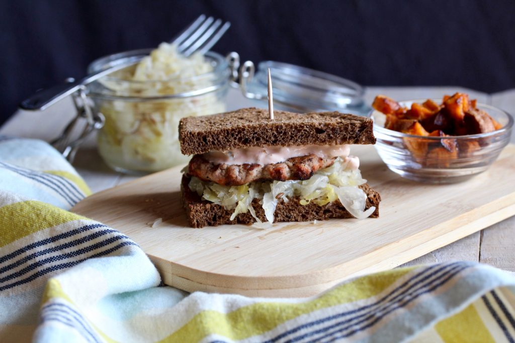 Love sauerkraut? Me too! Need ideas on how to use it? I’ve got them! And a recipe for Sauerkraut Turkey Burgers too! @cookinRD | sarahaasrdn.com