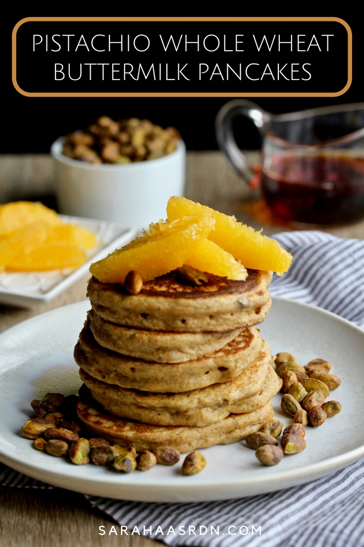Pistachio Whole Wheat Buttermilk Pancakes - Sara Haas, RDN, LDN