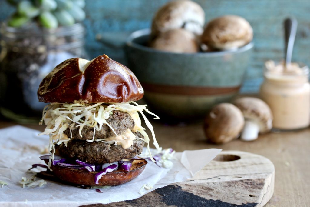 When mushroom and beef meet, they make one incredible burger!