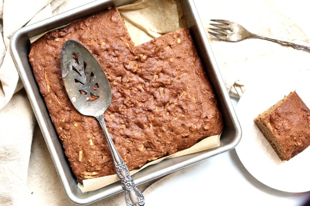 This Apple Walnut Snack Cake will soon become a family favorite! @cookinRD