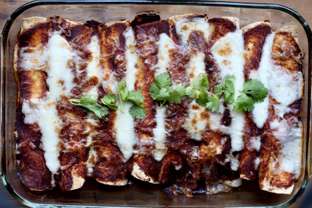 Spinach and Chicken Enchiladas | @cookinRD