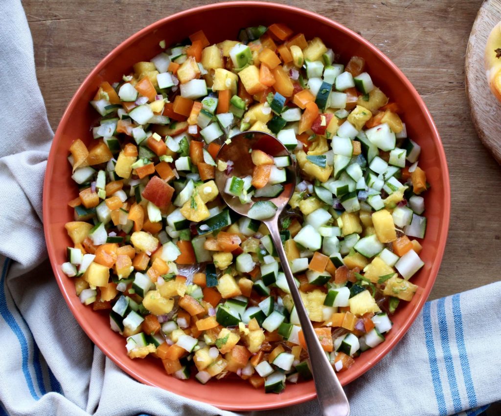 Cucumber Peach Salsa | sarahaasrdn.com